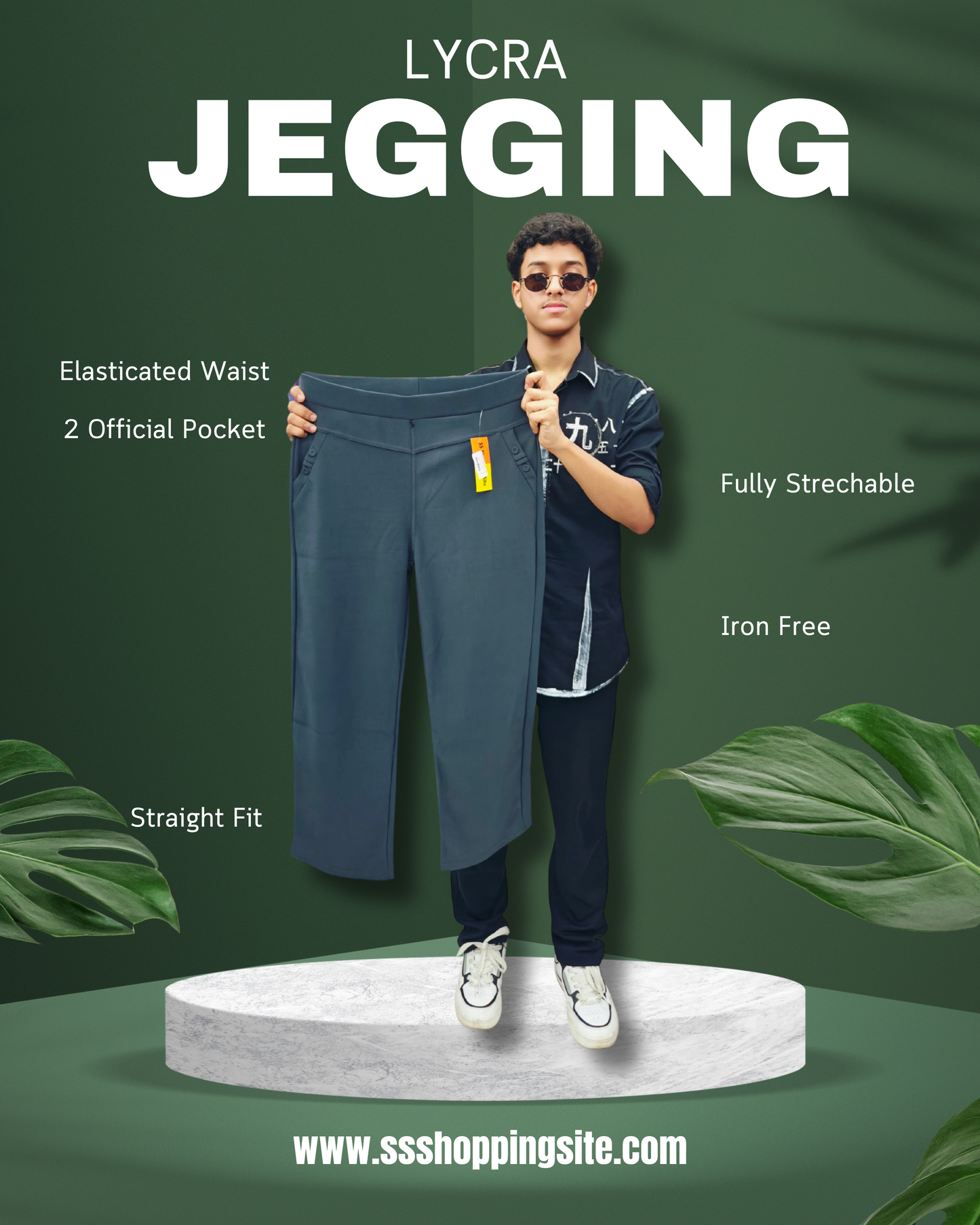 STRAIGHT FIT LYCRA PANT