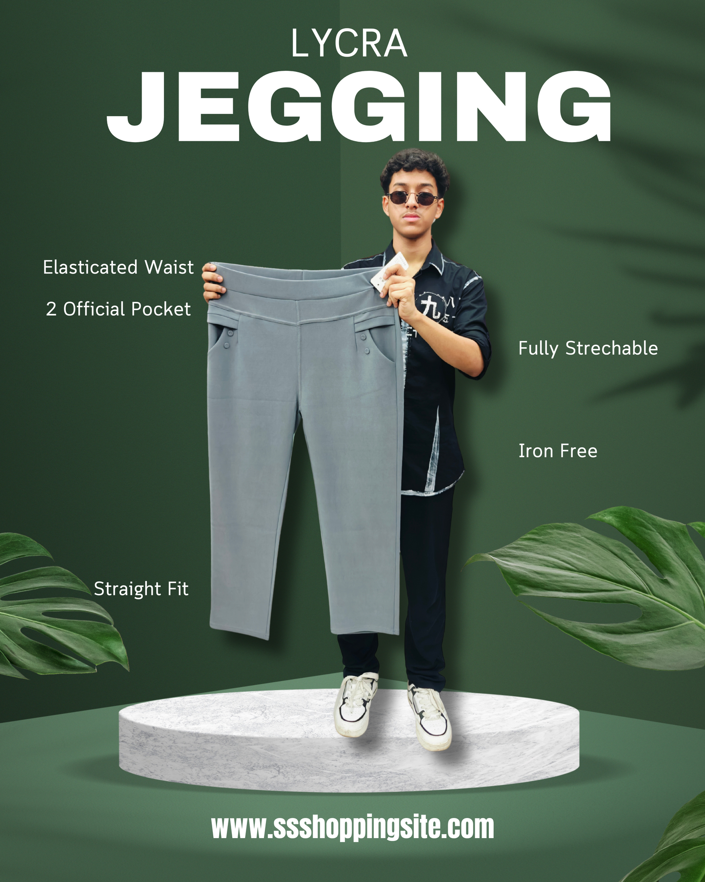 STRAIGHT FIT LYCRA PANT