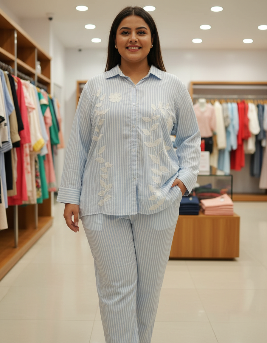 Floral Embroidery Cordset