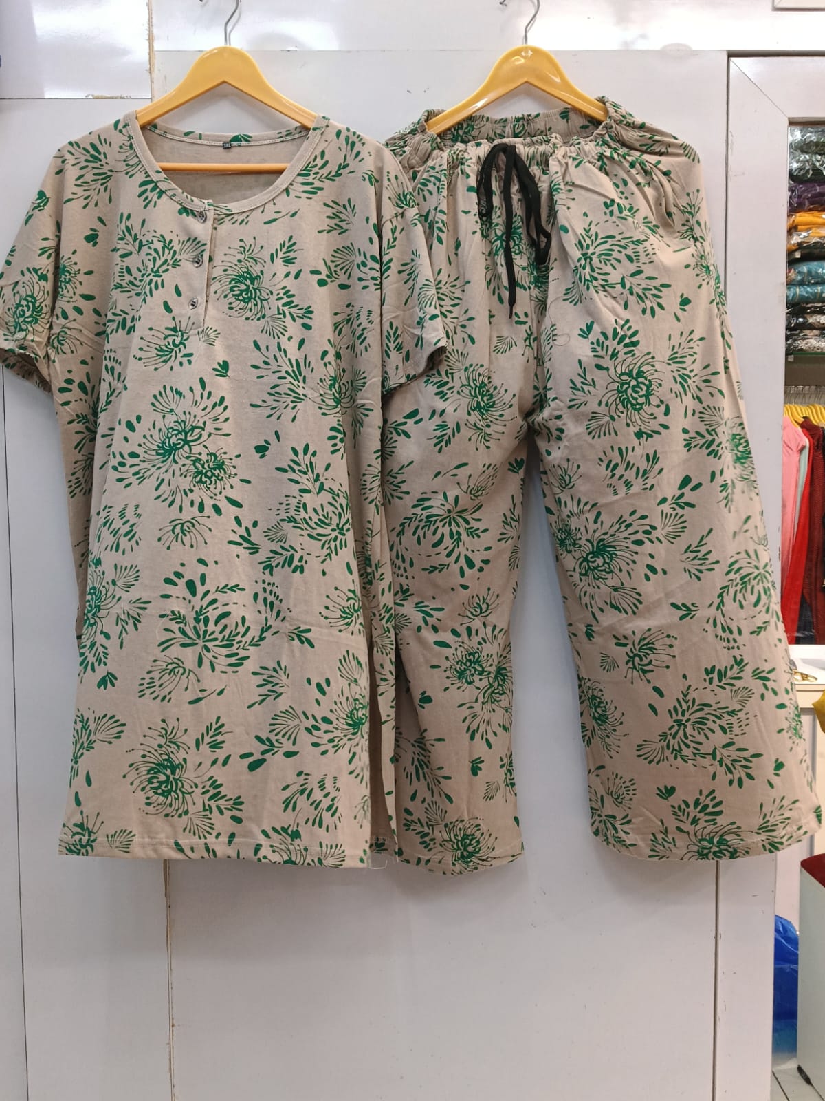 Free flow cotton kurti s plazo set