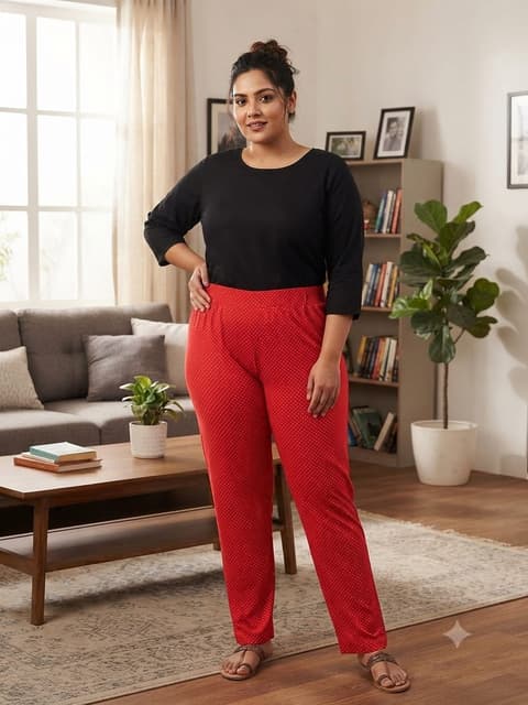 Flex Comfort High Waist Polkadot Pants