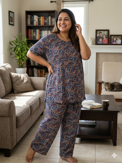 Free flow cotton kurti s plazo set