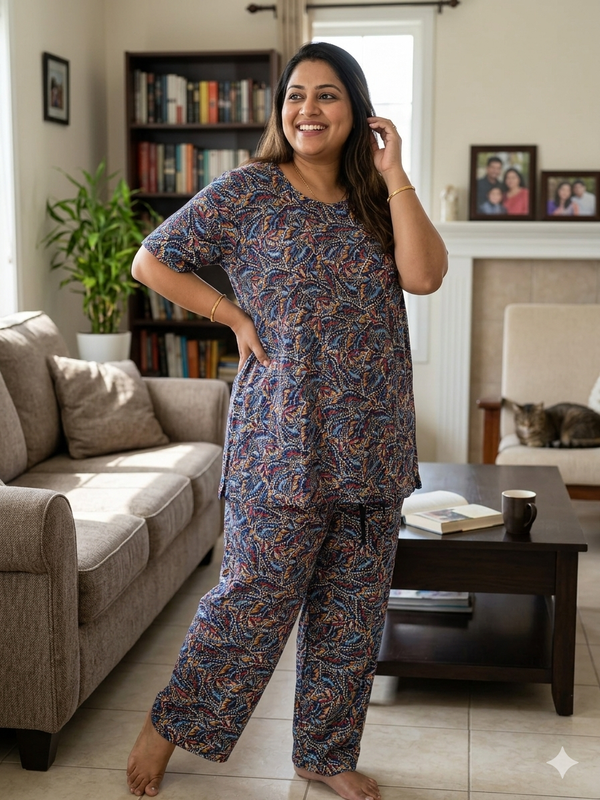 Free flow cotton kurti s plazo set