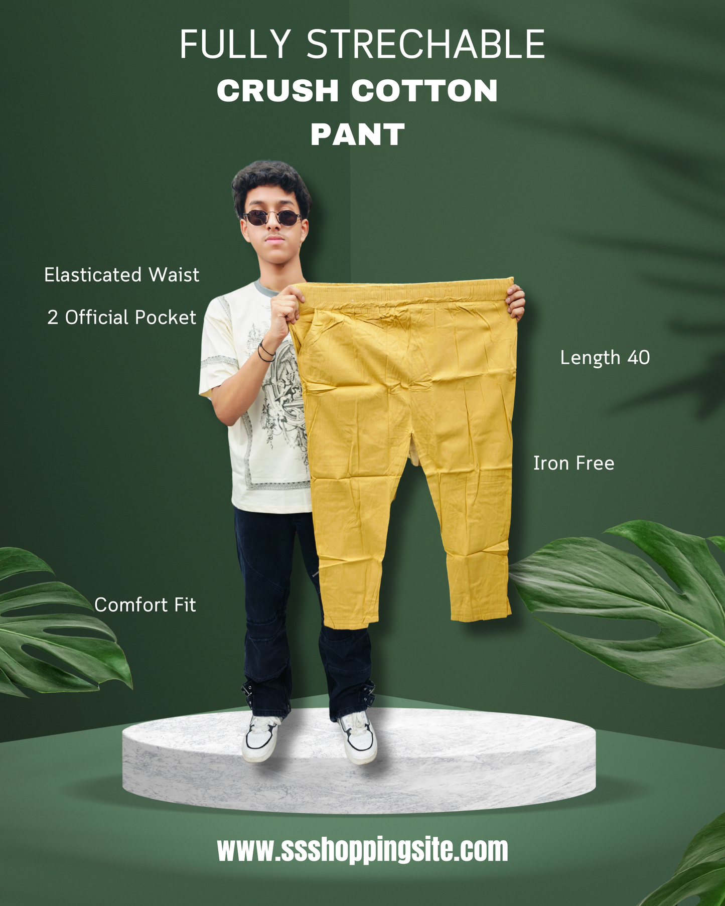 CRUSH COTTON PANT