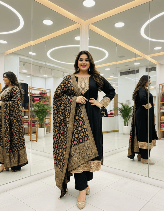 Anarkali Suit With Banarasi Dupatta