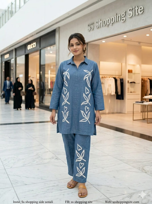 Embroidery Denim Co-ord Set (8xl)