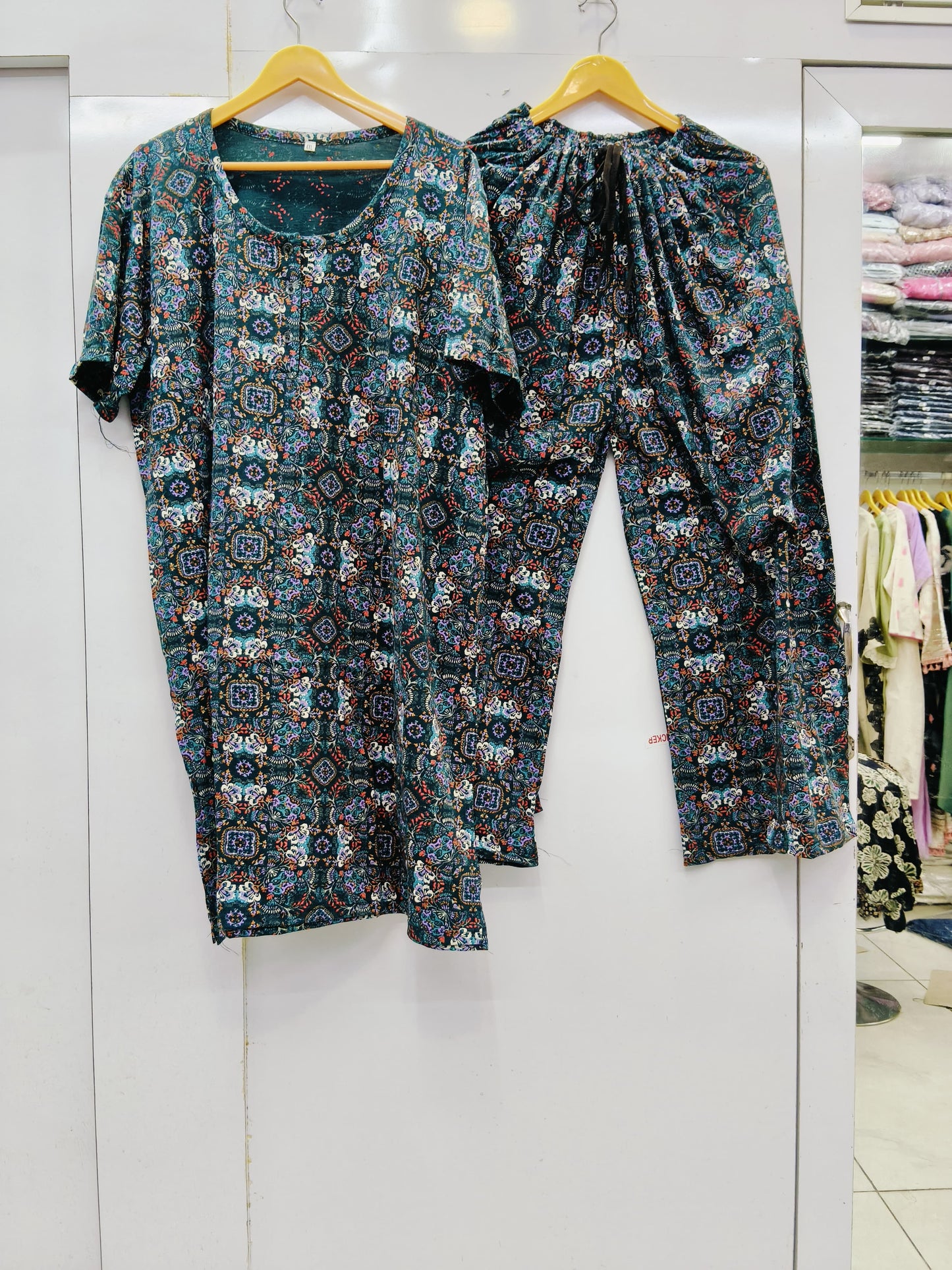 Free flow cotton kurti s plazo set