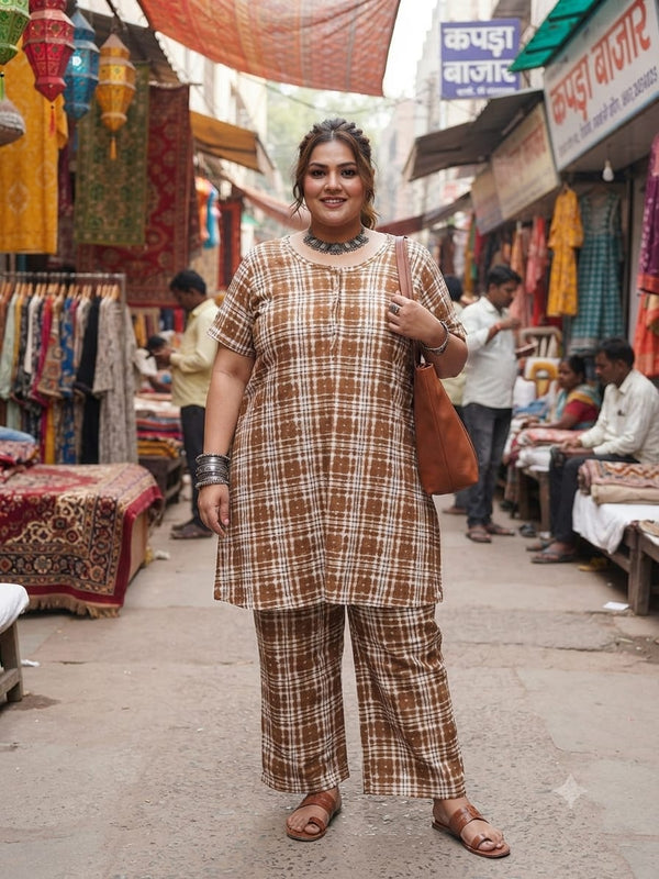 Heritage comfrot matching kurti set