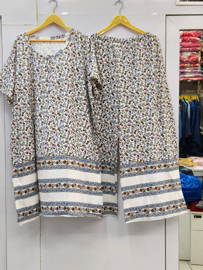 Free flow cotton kurti s plazo set