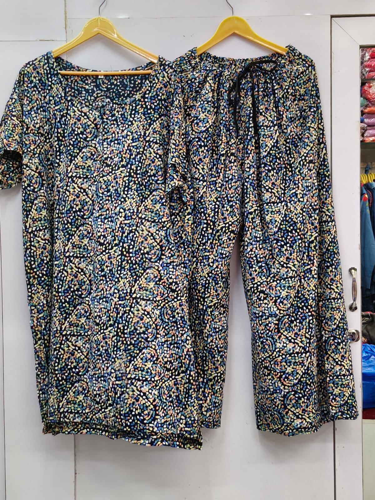 Free flow cotton kurti s plazo set