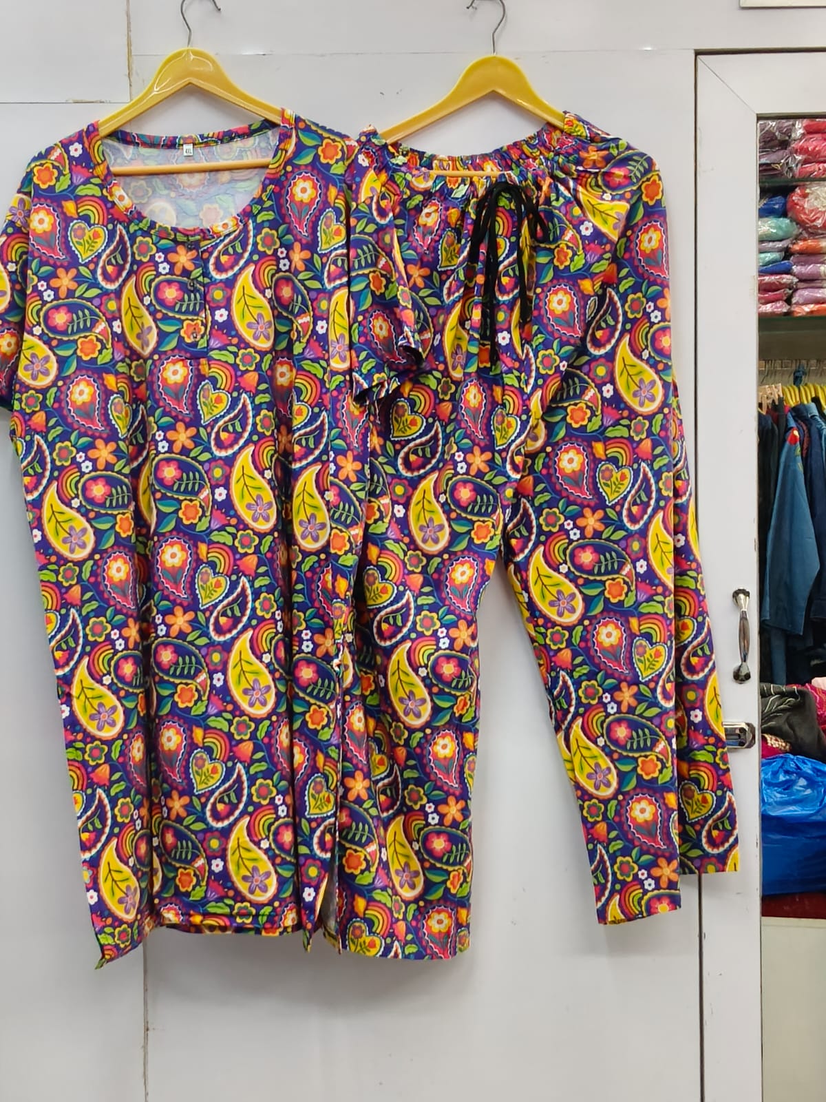 Free flow cotton kurti s plazo set