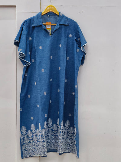 Embroidery Denim Dress (6xl)