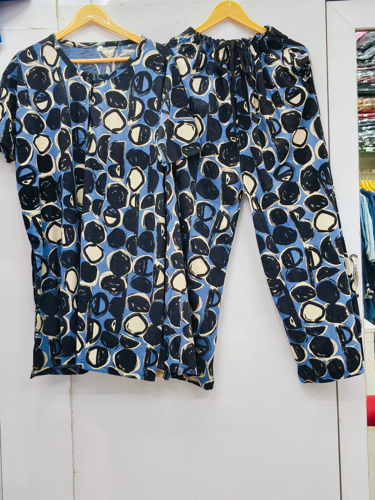 Free flow cotton kurti s plazo set