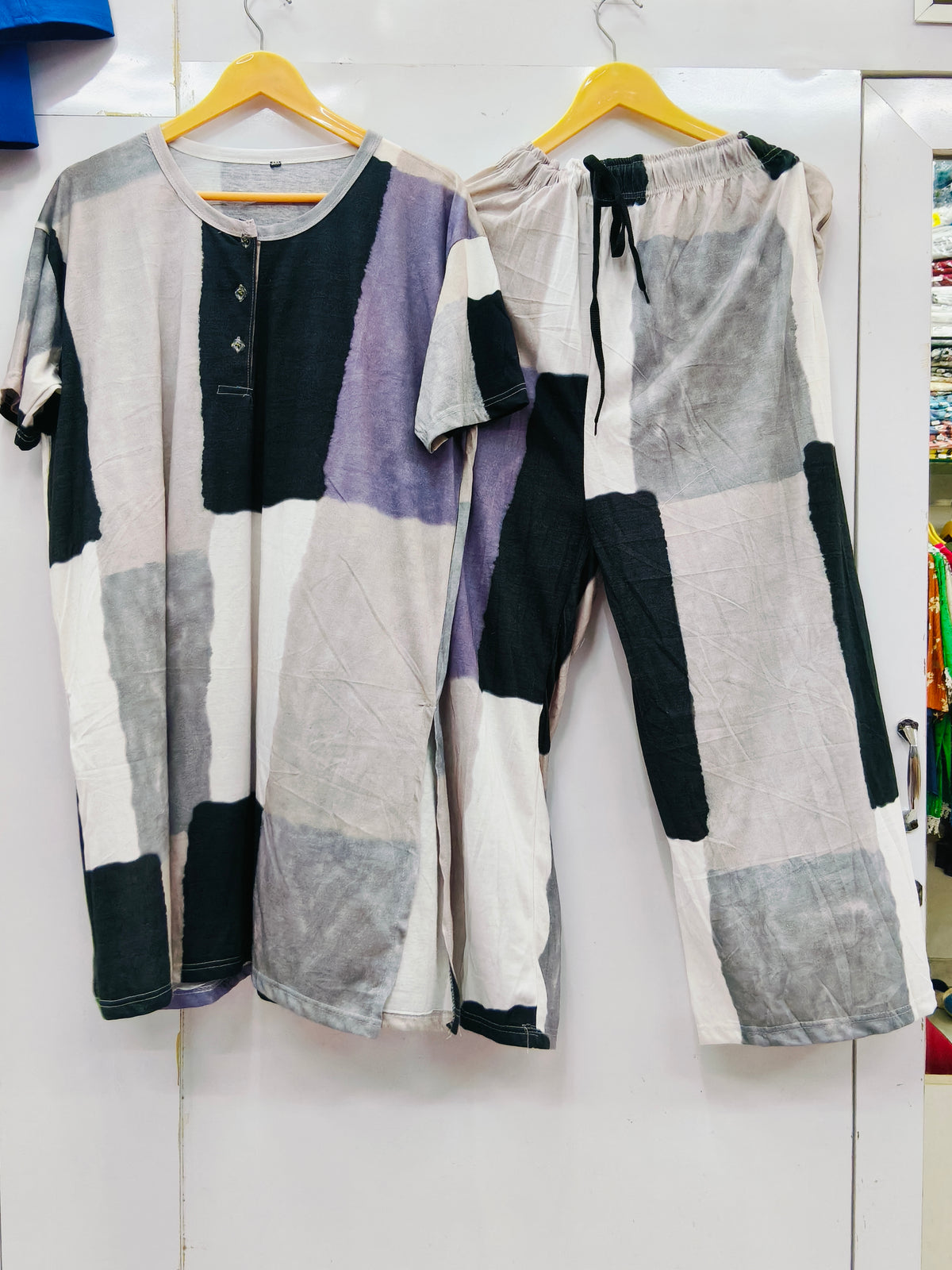 Free flow cotton kurti s plazo set