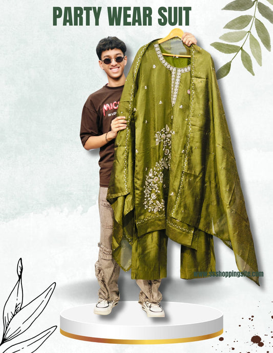 Olive Handwork Suit